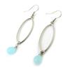 [N3706] - Silver Blue 'Scarlett' Designer Earrings