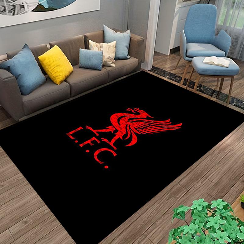 Black and Red LFC carpet Designed floor mat, suitable as a non-slip mat for the living room or bedroom sofa