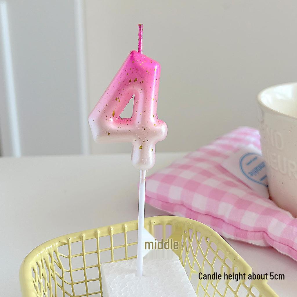 Cute Pink Bow Children's Birthday Candle Decoration for Cake