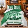 Hibernian FC Pattern Bedding 3Pcs Set Custom Name, Bed Sheet And Pillowcases For Home Bedroom