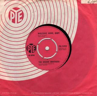7-дюймовая пластинка BROOK BROTHERS - Welcome Home, Baby 7N15453 PYE 1962 UK Поп Б/У