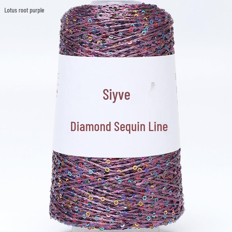 Пряжа с пайетками Siyue 2 мм - шерстяная пряжа ручной работы для проектов своими руками (100г)