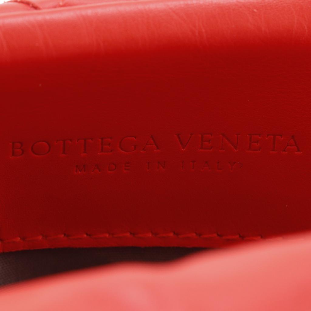 BOTTEGAVENETA Intrecciato Shoulder Bag Red Calfskin Women Used