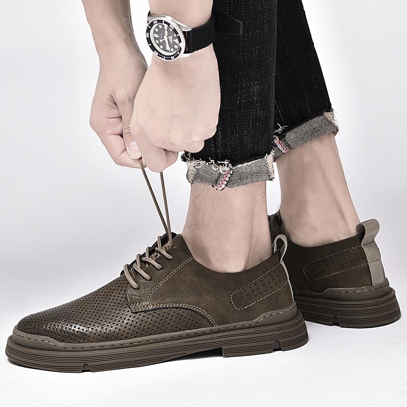 Летние новые дизайнерские мужские кожаные туфли, трендовые люксовые брендовые деловые кожаные туфли, повседневные туфли, кожаные мужские лоферы с пряжкой