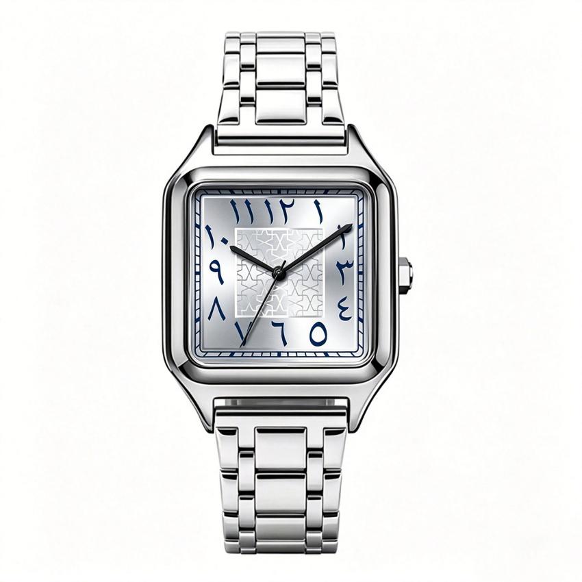 High Quality Fashion Brand Watch Small Men Women's Square Dial High Quality Steel Metal Strap Quartz Luxury Men Clock
