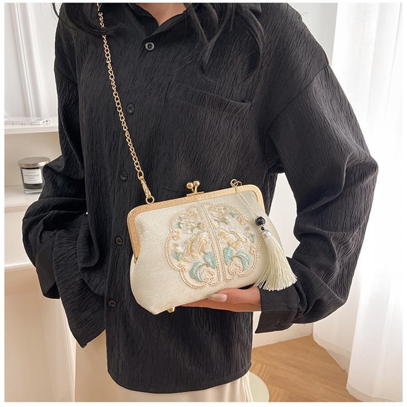 Женская вышитая винтажная сумочка в китайском стиле, сумка через плечо