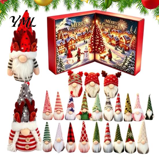 Holiday Party Favors 2026 Christmas Gnome Advent Calendar, 24 Day Countdown Box Set with Faceless Themed Desktop Ornaments Plush Dolls, Xmas for Tree