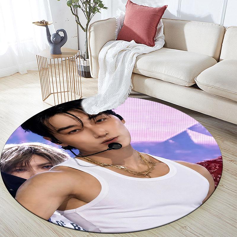 San pattern round rug,Carpet Rug for Living Room Bedroom Playroom ,Non-slip Floor Mat,Holiday Gifts and Birthday Gifts.