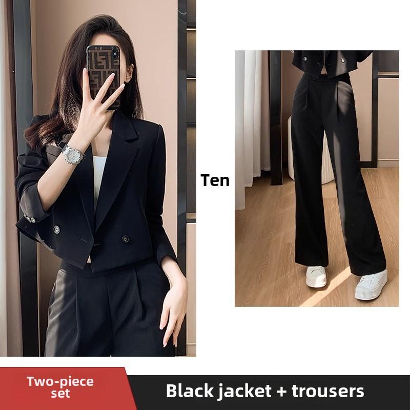 Женский короткий костюм: Новый осенний стиль, модный образ класса люкс, повседневная уличная одежда, элегантная профессиональная куртка