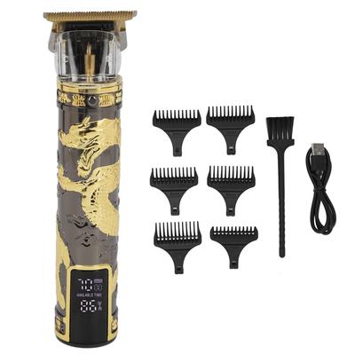 Беспроводная электрическая машинка для стрижки волос со светодиодным дисплеем, профессиональная машинка для стрижки волос с возможностью подзарядки через USB