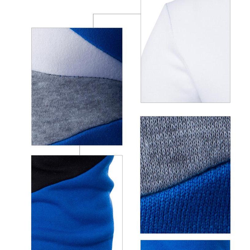 Осень-зима плюс размер толстовка мужская лоскутная цветная одежда с длинным рукавом мужские толстовки черный синий