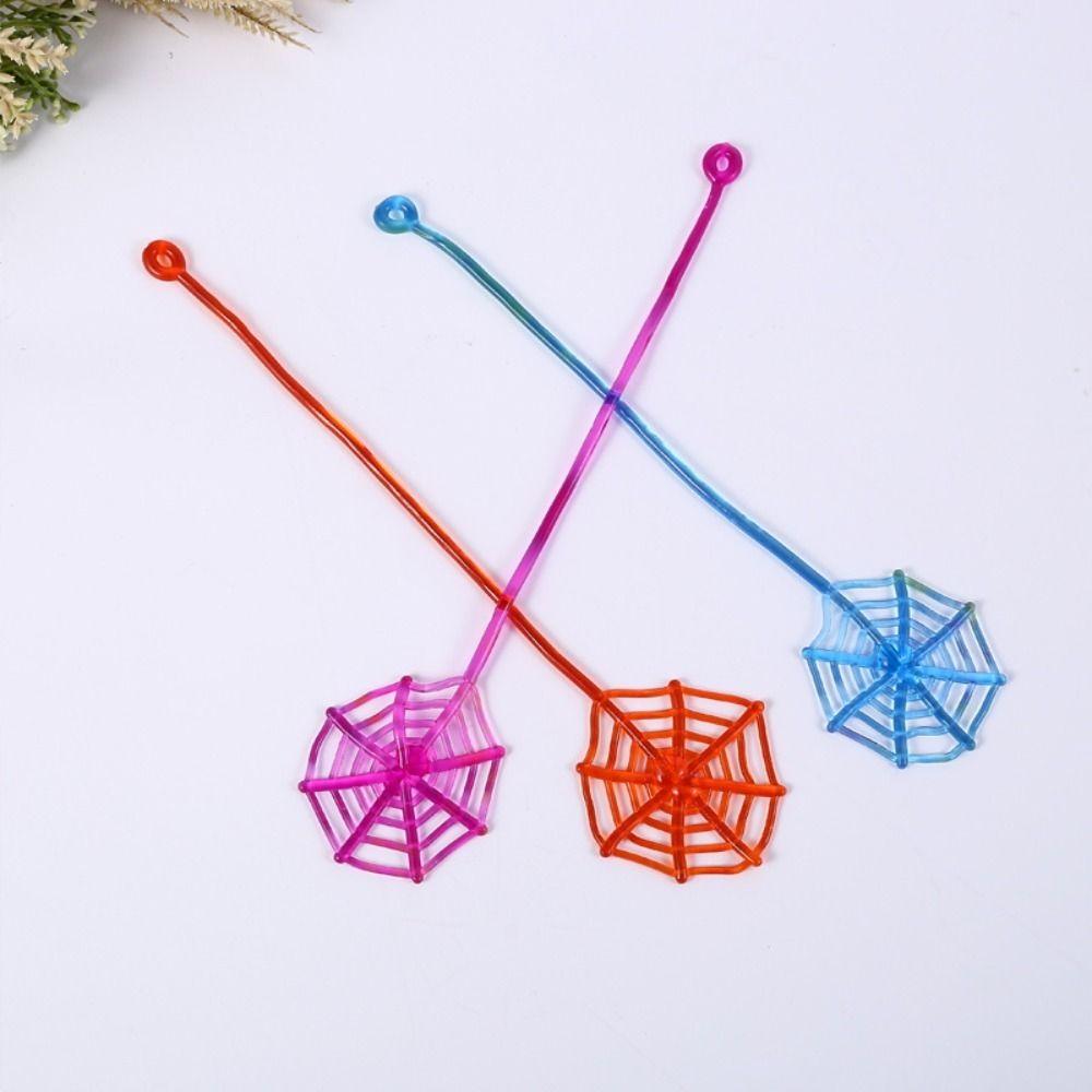 Plastic Sticky Spider Web 10Pcs Elastically Stretchable Spider Web Climbing Tricky Gag Toys Kids