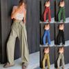 Ladies Summer Loose Pants Straight High Waist Casual Fashion Wide Leg Pants
