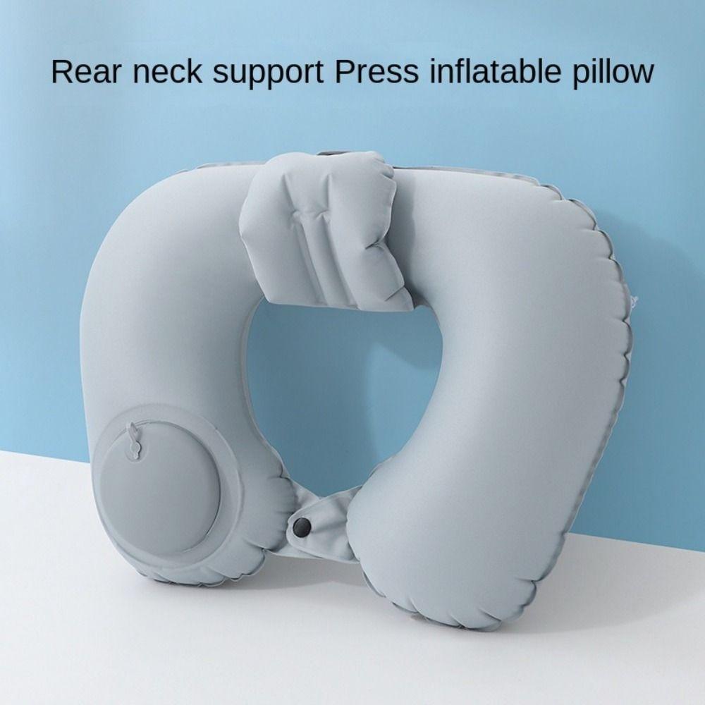 Soft Press To Inflate Pillow U-Shaped Neck Support Cushion Relaxation Neckrest Pad  Airplane