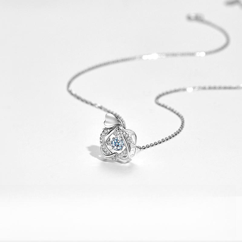 Микро инкрустированное ожерелье в форме персикового сердца с шестью звездами, женское умное ожерелье в форме сердца, цепочка на воротник ко Дню святого Валентина, день рождения