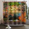 Осенний лес Натуральная сцена Занавеска для душа для ванной Осенний клен Растения Сельский пейзаж Тыква Водонепроницаемая занавеска для душа