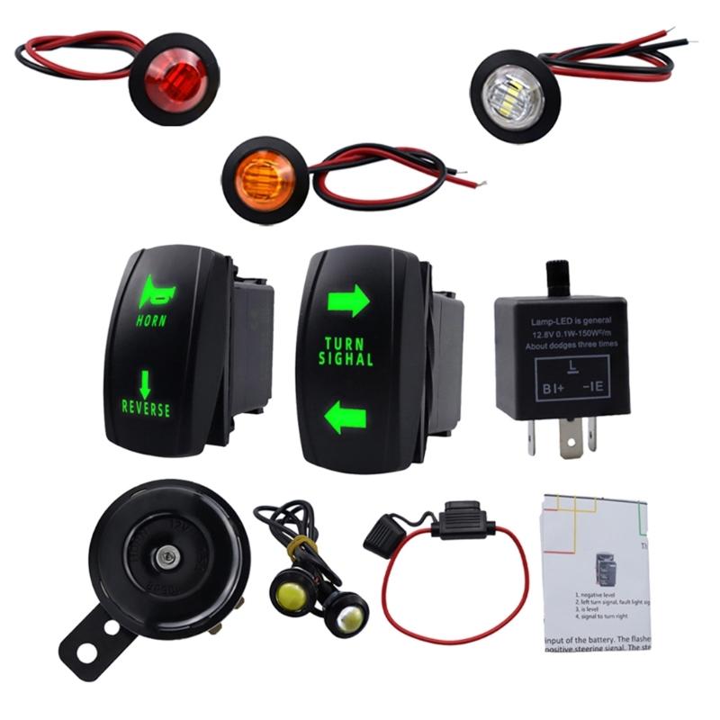 UTV ATV SXS Street Legal Kit with RockerTurn Signal Light Horn Hazard Switch her RelayFuse Line LED Lights