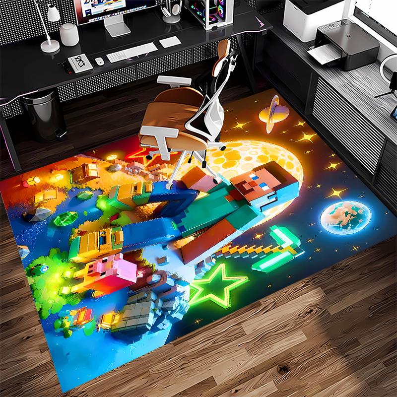 Blocky pixel game Print Area Rug - Soft, Washable Non-Slip Indoor Mat for Office Chairs, Living Room, Home Office Decorative Rug