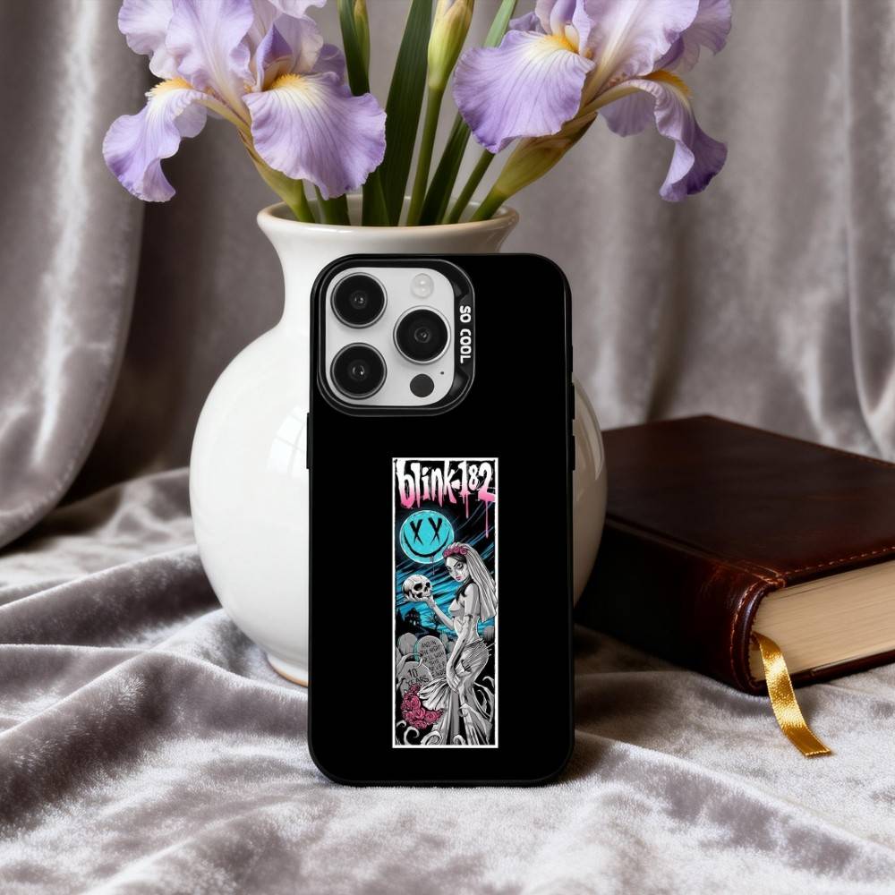 Панк Чехол для телефона группы B-Blink-182 Для iPhone17,16,15,14,13,12,11 Plus,Pro Max Конфетный Серебряный Покрытие Внутренняя Крышка