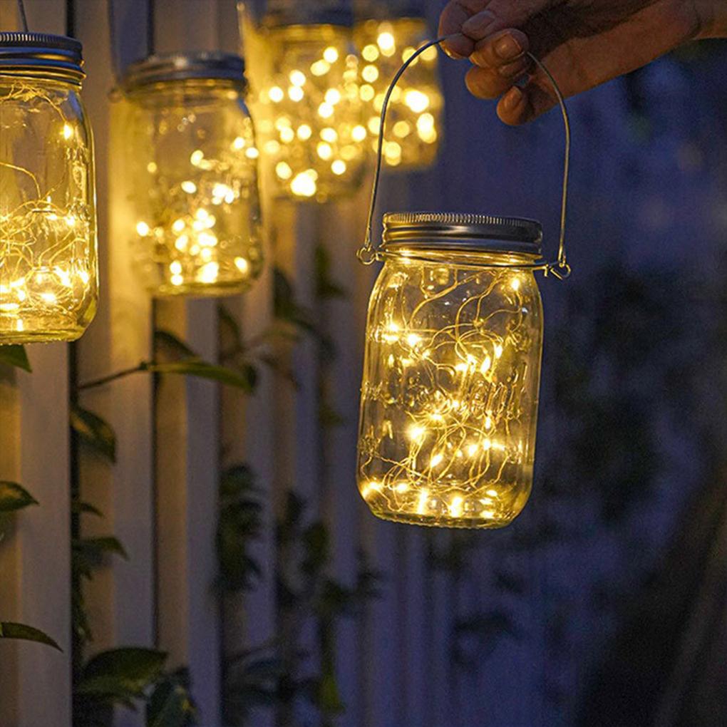 Solar Lights Jar LED Fairy Light Outdoor Garden Hangers Handles Widely Used Lights Fairy Lights