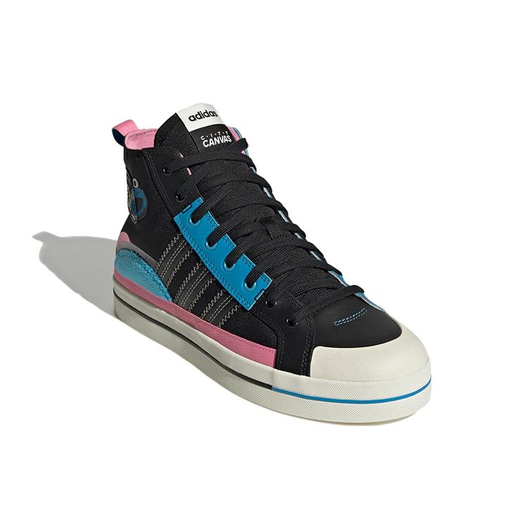 adidas Кеды Neo City Canvas Hi Ssjf X Улица Сезам X Jf 'Черный Синий Розовый' GY2189