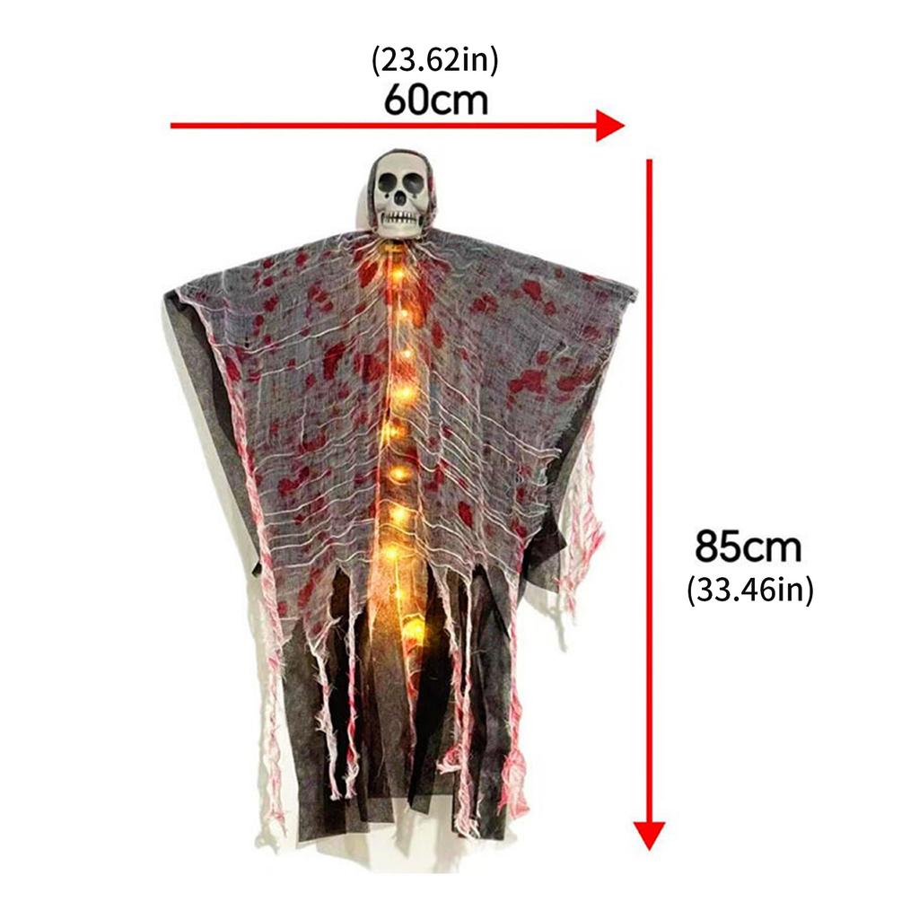 Glowing Skeleton Skull Outdoor Hanging Decoration for Halloween Party Scary Decoration Plastic Materials