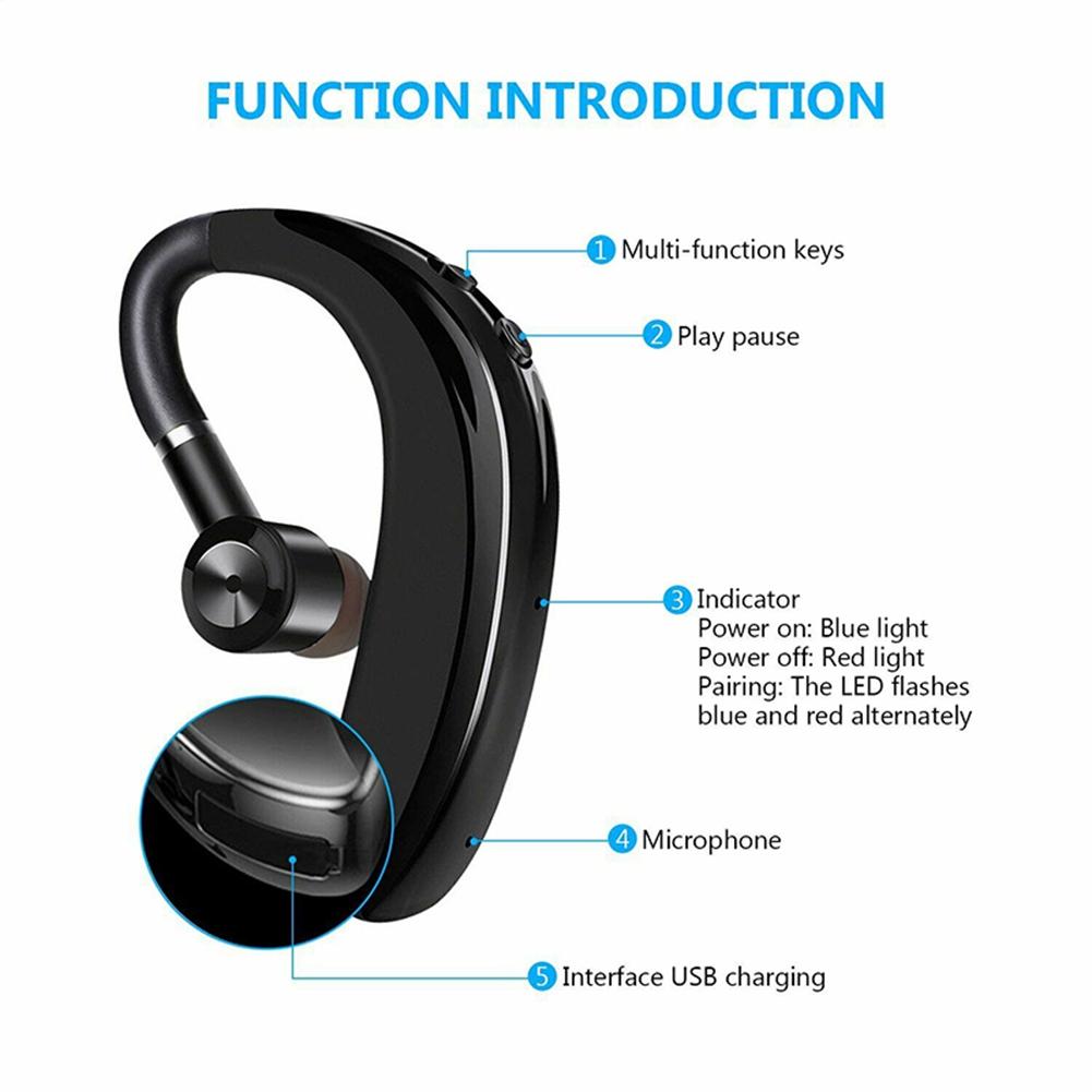 Гарнитура Bluetooth 5.0 с одним ухом, левое и правое ухо, спортивные деловые наушники, наушники для шахмат и звонков, стерео