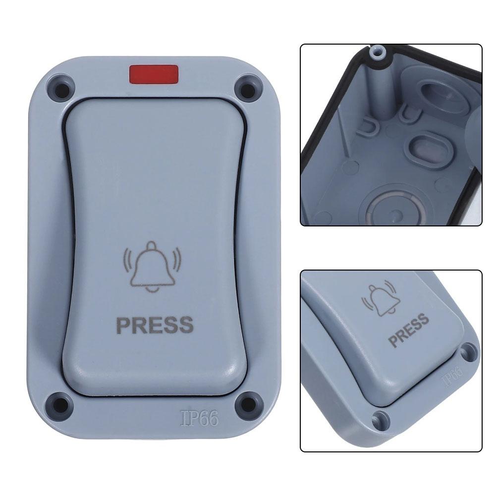 1 Pcs Outdoor Waterproof Doorbell Control Push-Button Switch Patio-mounted Switch Outdoor Waterproof Doorbell Switch