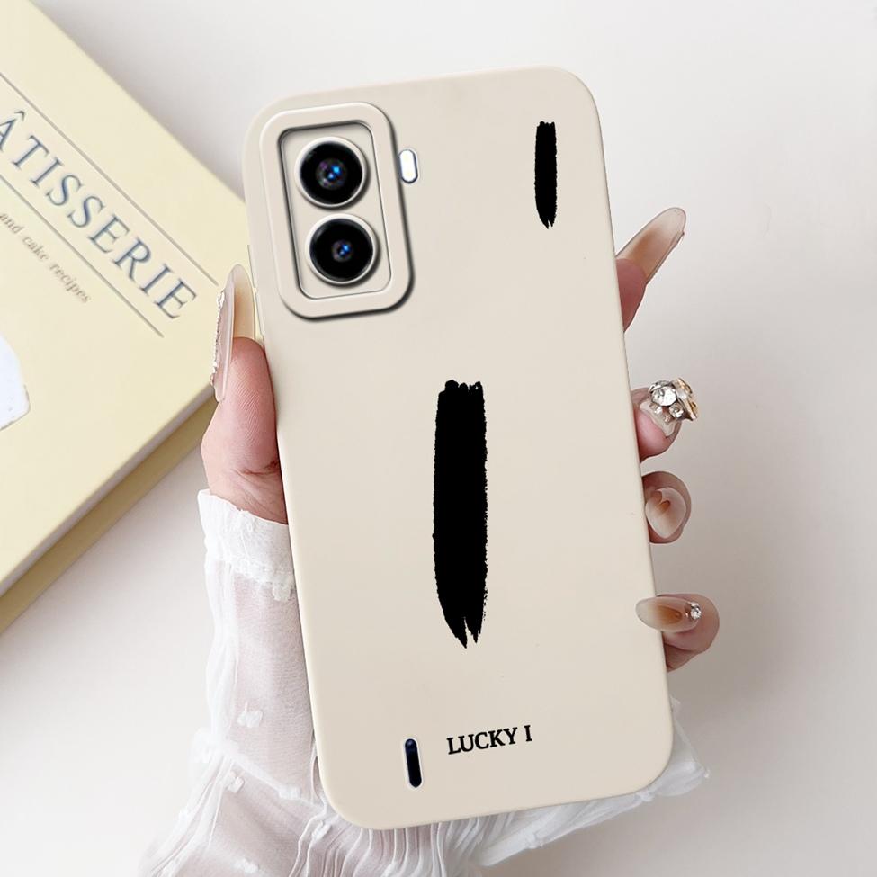 For Tecno Pop 6 No Fingerprints Cover For Techno Pop 6 Case BE7 Simple Fashion Letters Pattern Design Silicone Shockproof Bumper