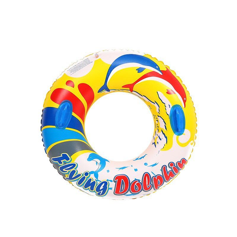 Inflatable Sequined Swim Ring with Handles and Double Airbags for Water Park Rafting