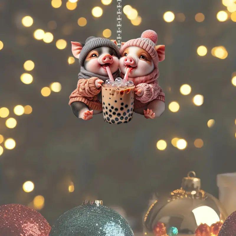 1 шт. Плоский 2D акриловый кулон в виде кота на мотоцикле, украшение, подвеска для зеркала заднего вида автомобиля, украшение для дома, подвеска для сумки, брелок