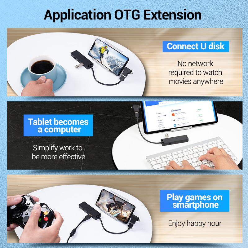Vention USB HUB 3 0 адаптер 4 порта USB 3.0 сплиттер высокоскоростной OTG адаптер для ноутбуков компьютерные аксессуары 2.0 концентратор USB