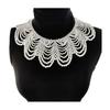Faux Pearl Bib Necklace Hollow Design Bib Choker Necklace Beaded Shawl Collar for Women Weddings Cocktail Parties