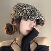 Винтажная красотка леопардовый принт кепка вперед женская осень и зима нишевая шапка y2k шляпа с глубокими полями женская
