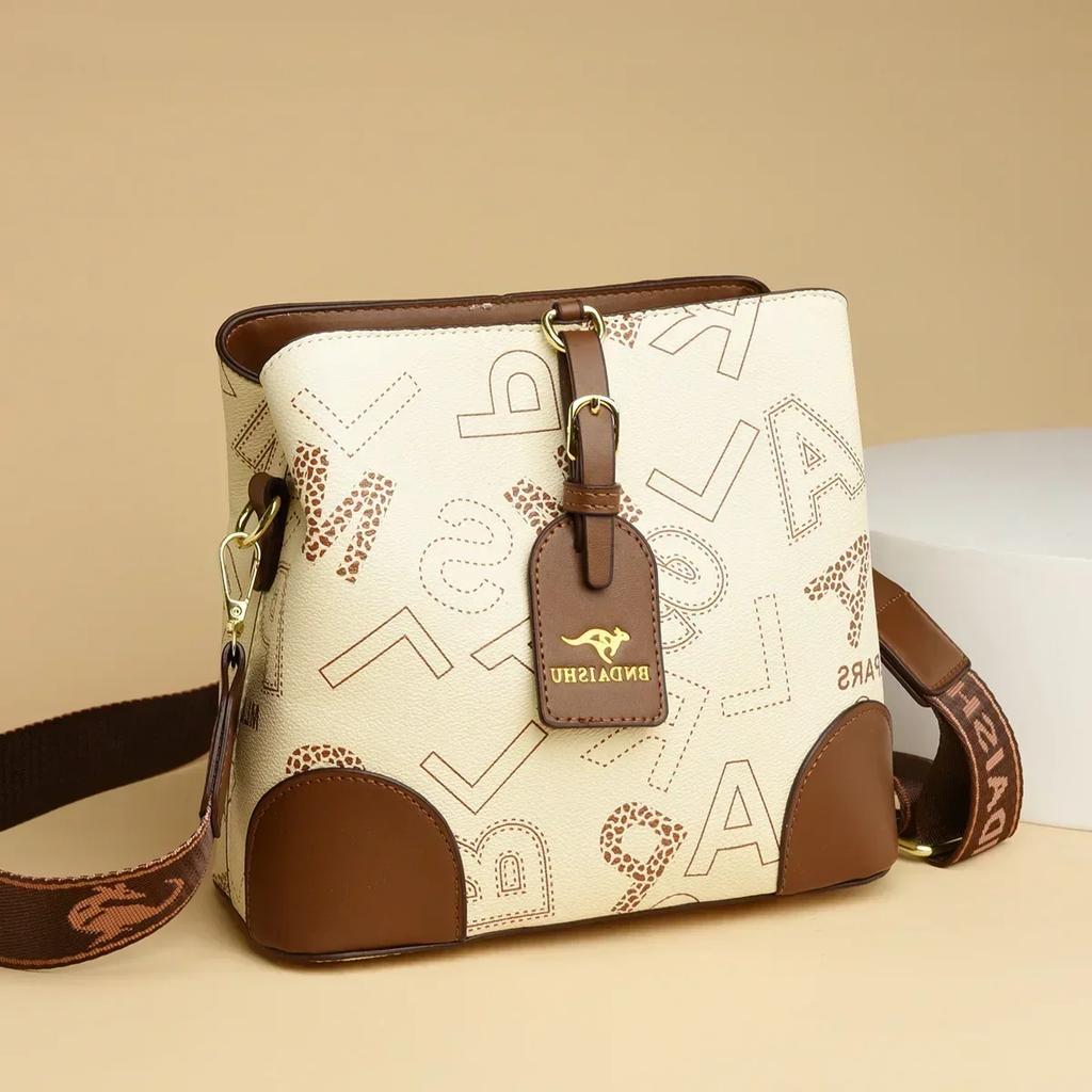 Универсальная женская сумка-ведро для воды, напечатанная наплечная сумка в стиле ретро, классическая сумка через плечо