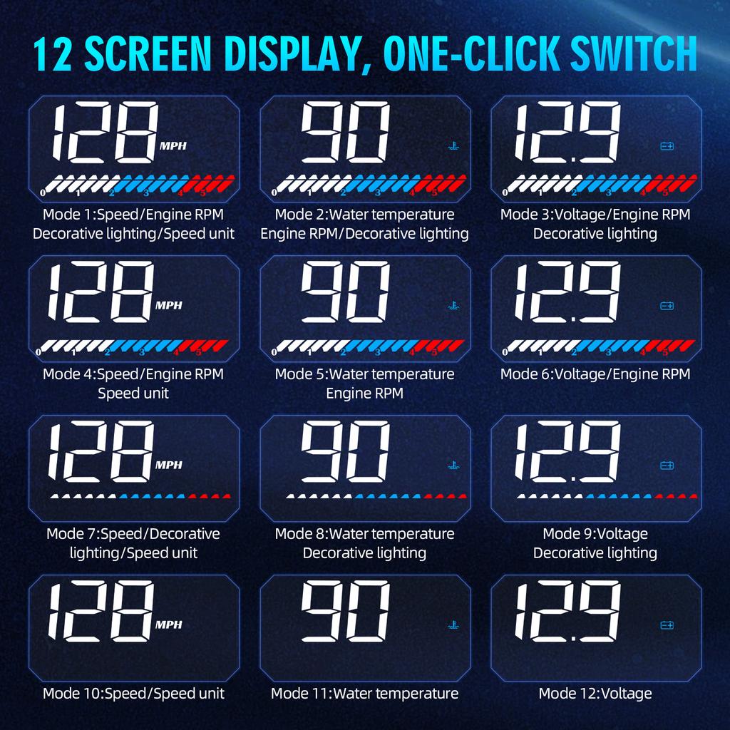 M7 Автомобильный HUD OBD + GPS Head Up Display Скорость Температура Воды Напряжение Обороты Проектор на Лобовое Стекло Прибор С Сигнализацией Автоаксессуары