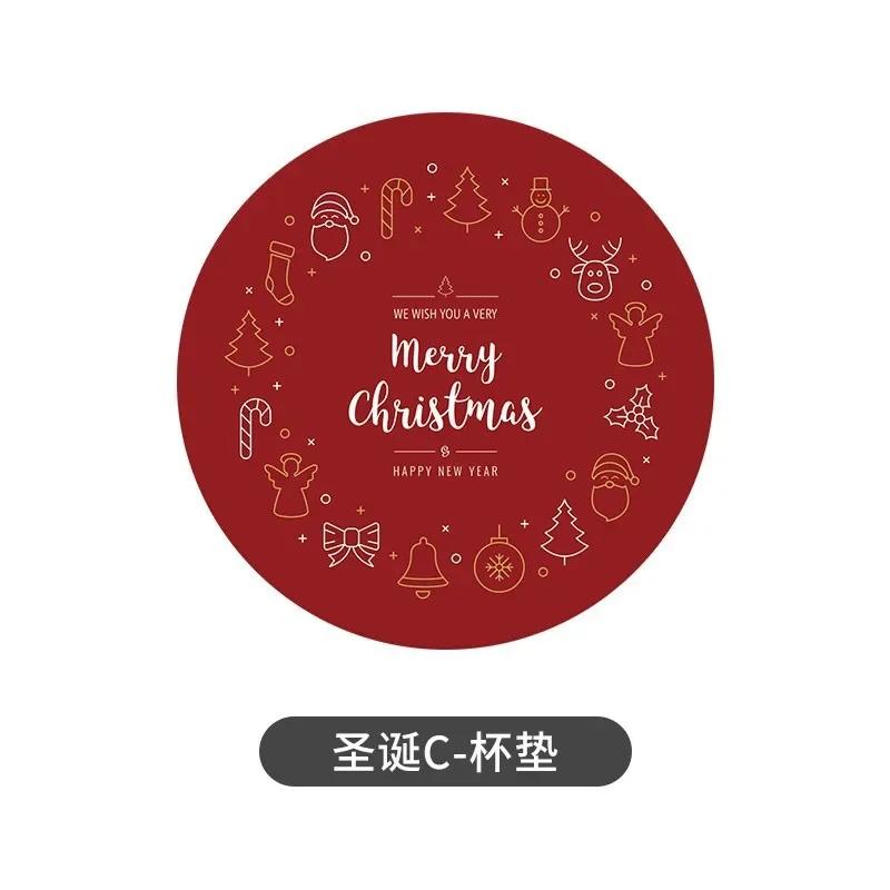 Рождественские диатомитовые впитывающие подставки мультяшный снеговик противоскользящие высокотемпературные подставки для чашек теплоизоляция горячая подставка декор стола