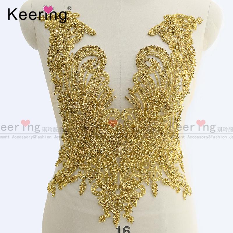 Hot Wedding Dress Bridal Gown Bridesmaid Rhinestone Patch for Wedding WDP-054