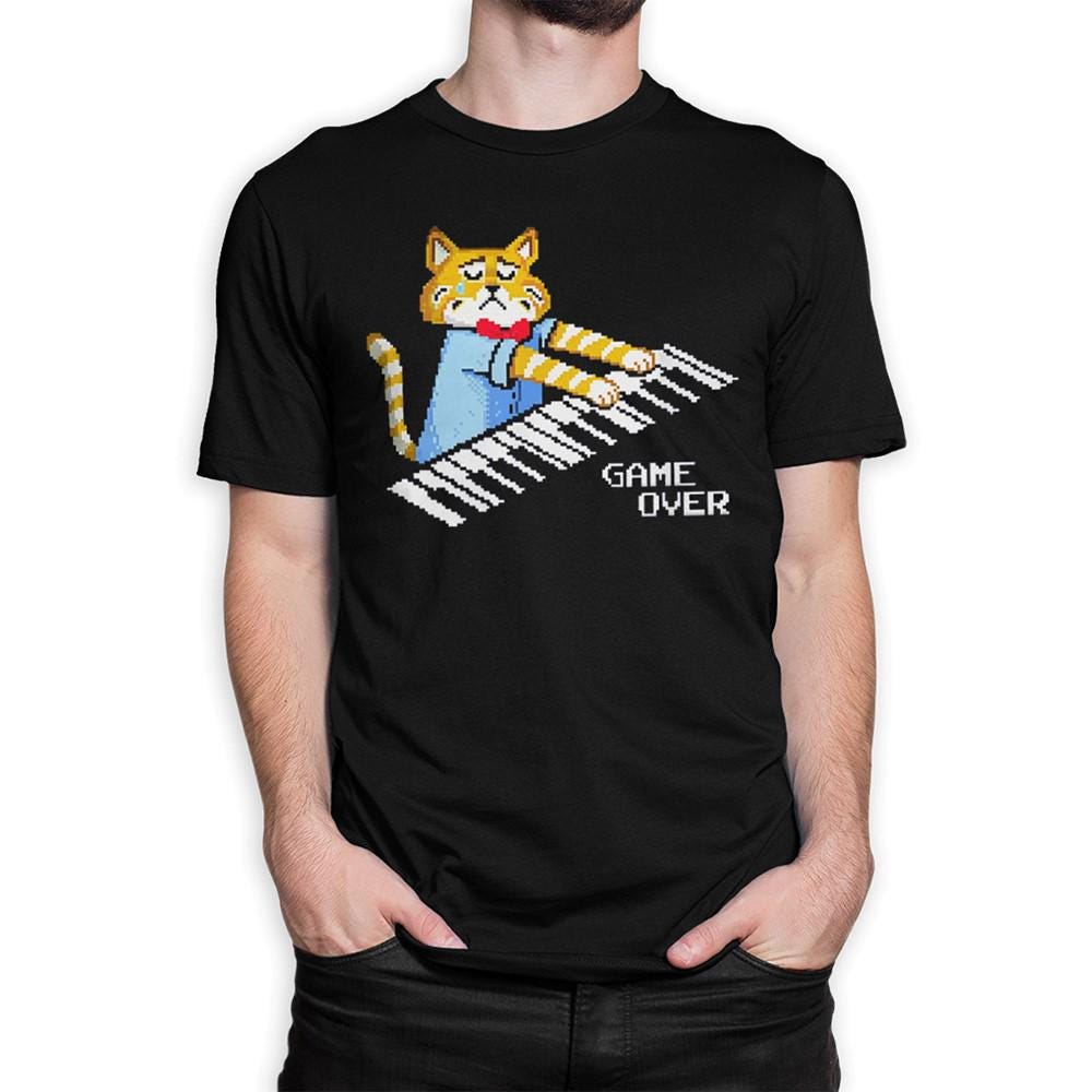 Keyboard Cat Game Over T-Shirt, Men's and Women's Sizes (KIT-87711)