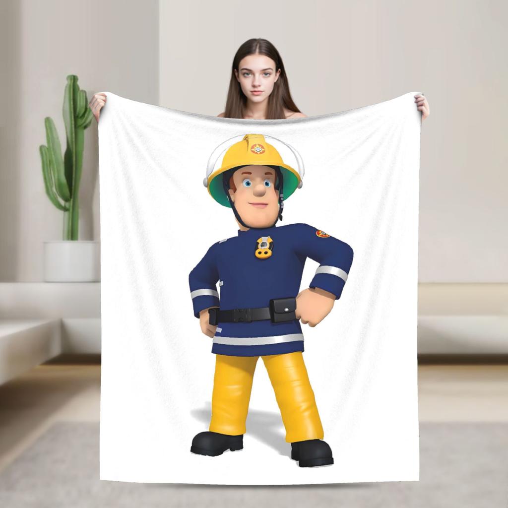 Firemans Sams Flannel Blanket Winter Super Warm Throw Blanket for Girls Boys Outdoor Pattern Bedspread Sofa Bed Cover