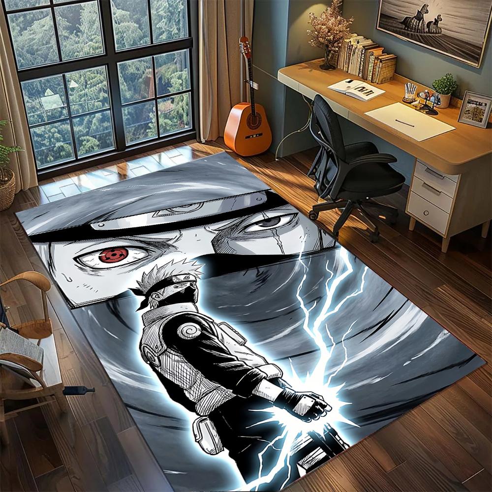 Naruto Hatake Kakashi Sharingan Eye Art Rug Carpet Large Area Rug Non Slip Washable Floor Mat Gamer Room Bedroom Home Decor