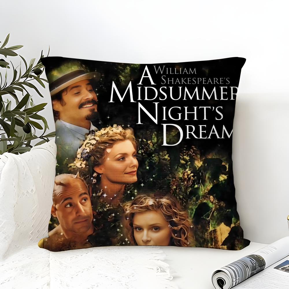 A Midsummer Nights Dream Pillow Case Cotton Linen Fabric Square Zipper Pillowcase Home Decorative Living Room