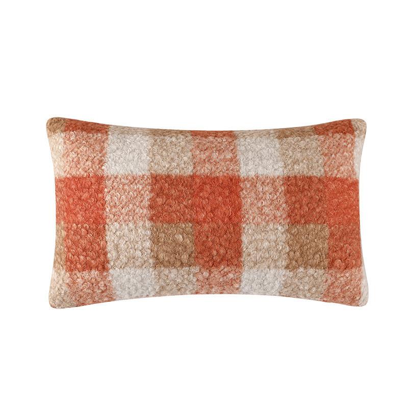 Pillowcase Only Luxurious Plush Gradient Orange Sheepskin Throw Pillow Cover Modern Minimalist