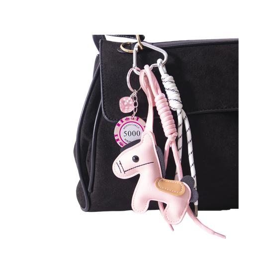 Брелок Яркий Цвет Искусственная Кожа Дизайн Лошади Брелок Подвеска Легкий Держатель для Ключей с Веревкой Аксессуар для Сумки для Телефона