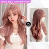Розово-коричневые вьющиеся парики с воздушной челкой, 24-дюймовые волокна, синтетические парики, термостойкие натуральные вечерние или селфи для женщин, корейская мода