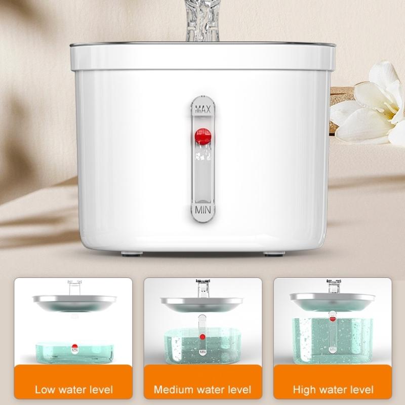 304 Нержавеющая сталь фонтан для кошек Автоматическая циркуляция миска для воды для домашних животных Емкость 2 л Диспенсер для воды для собак Кормушка для питья домашних животных