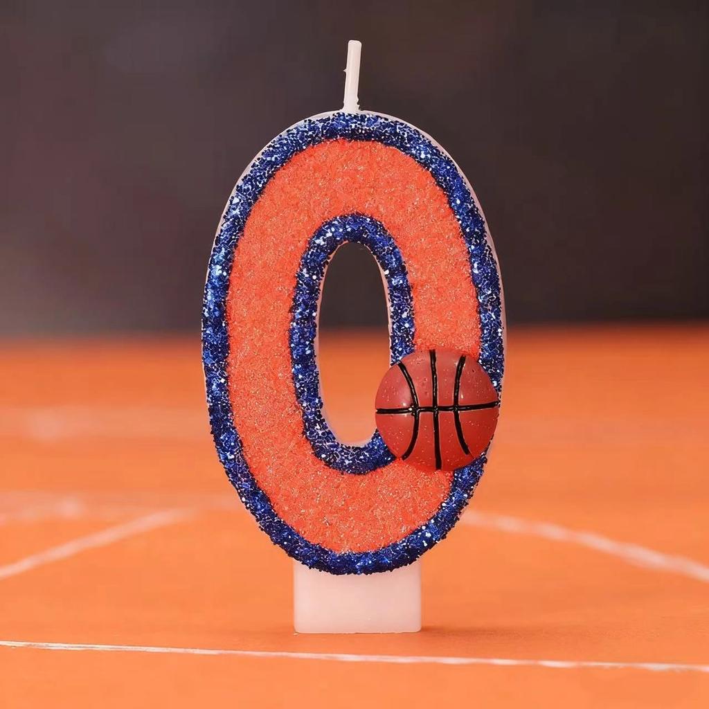 Свечи для дня рождения Vitality Basketball 0-9 Бесплатная комбинация спичек Цифровые свечи идеально подходят для украшения торта для выпечки высокого класса