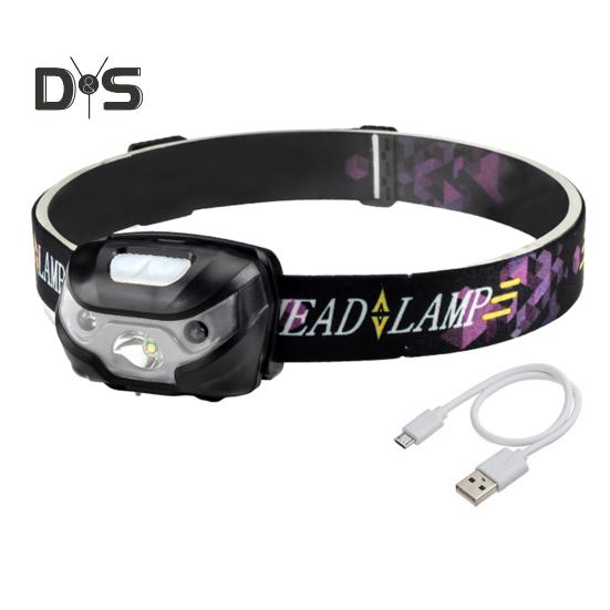 Налобный фонарь с датчиком наружного освещения и регулируемым оголовьем, супер яркий, водонепроницаемый, перезаряжаемый через USB, легкий светодиодный налобный фонарь для ночной рыбалки и бега