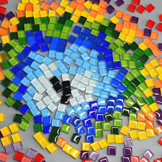 100 г/пакет, 1x1 см, мозаика, разные цвета, прозрачная квадратная мозаика для маленьких детей и взрослых, сделай сам, ручная работа, художественные промыслы, украшение проекта, кусок стекла