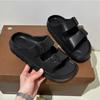 Fashion Thick Soled Slippers for Women's 2025  Summer New Outdoor Wear Double Strap Sandals Anti Slip Breathable Soft Soled Beach Shoes